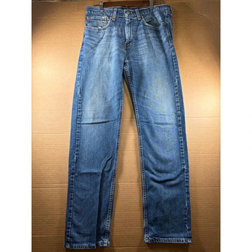 Levi's 505 Regular Fit Jeans Mens 34x31 Blue Denim Straight Leg Medium Wash